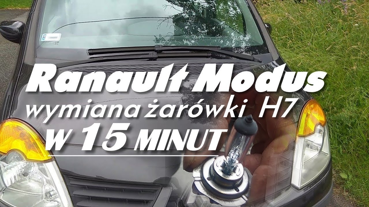Renault Modus wymiana żarówki H7 w 15 min. / Bulb replacement without removing the bumper